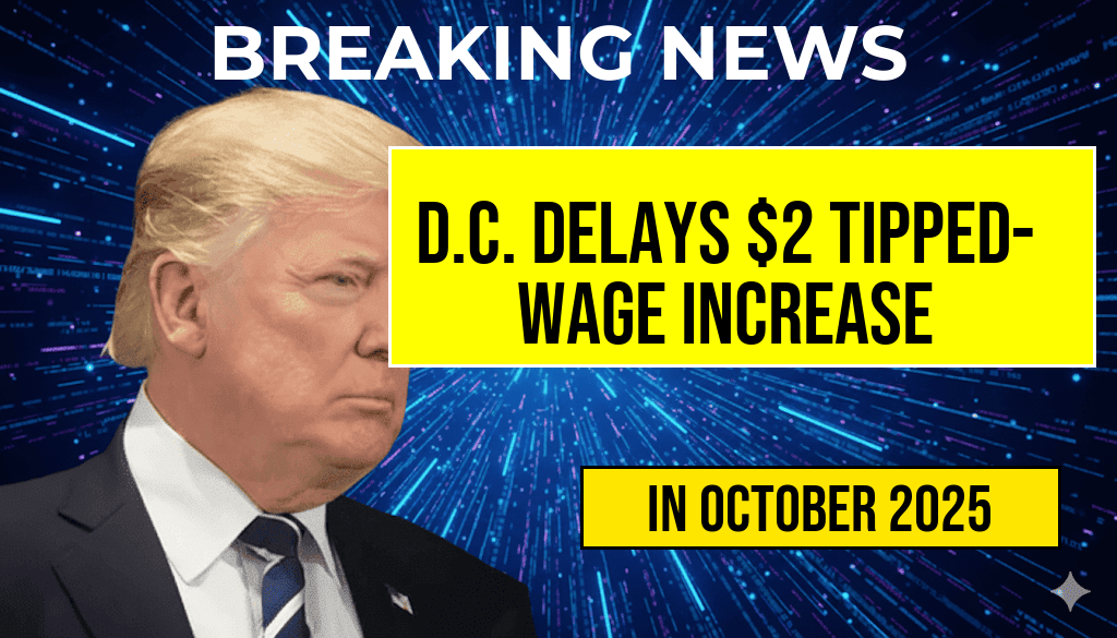 D.C. Delays $2 Tipped-Wage Increase, Potentially Costing Servers $4,160 Annually Compared to Original Plan